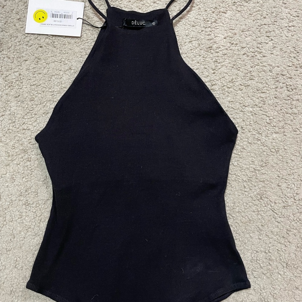 DÉLUC Diana Black Bodysuit. Size Small. NWT
